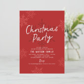 Modern Simple Script Snowflakes Christmas Party Feestdagenkaart (Staand voorkant)