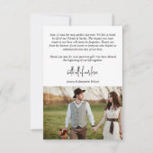 Modern Simple Script Two Photo Wedding Bedankkaart (Achterkant)