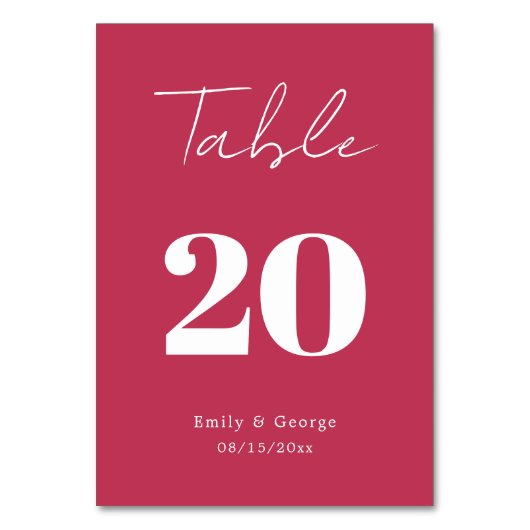 Modern Simple Script Viva Magenta Minimal Wedding Kaart (Achterkant)