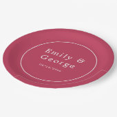 Modern Simple Script Viva Magenta Stylish Wedding Papieren Bordje (Gekanteld)