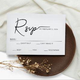 Modern Simple Script Wedding RSVP Kaartje