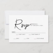 Modern Simple Script Wedding RSVP Kaartje (Voorkant)