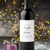 Modern Simple Script Wedding Wijn Etiket