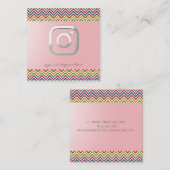 Modern Simple,Silver,Zigzag,Instagram Vierkante Visitekaartje (Voorkant / Achterkant)