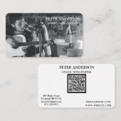 Modern Simple Singer Musician Photography Visitekaartje (Voorkant / Achterkant)