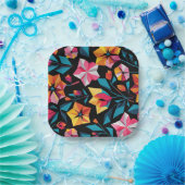 modern Simple Star geometric colorful pattern Papieren Bordje (Feest)