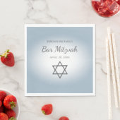 Modern Simple Star of David Blue Bar Mitzvah Servet (Insitu)
