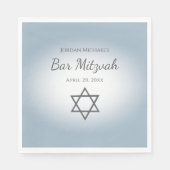 Modern Simple Star of David Blue Bar Mitzvah Servet (Voorkant)