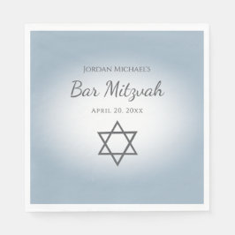 Modern Simple Star of David Blue Bar Mitzvah Servet
