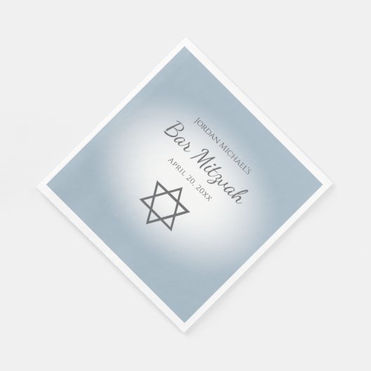 Modern Simple Star of David Blue Bar Mitzvah Servet (Hoek)