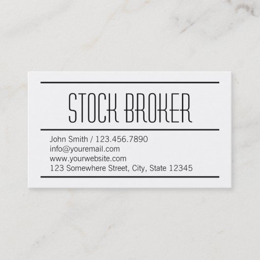 Modern Simple Stock Broker Visitekaartje (Voorkant)
