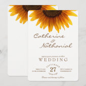 Modern Simple Summer Sunflower Weddenschap Kaart (Voorkant / Achterkant)