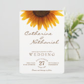 Modern Simple Summer Sunflower Weddenschap Kaart (Staand voorkant)