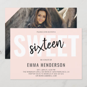 Modern Simple Sweet 16 Kaart