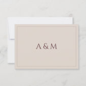 Modern simple tan minimalist wedding RSVP kaartje (Achterkant)