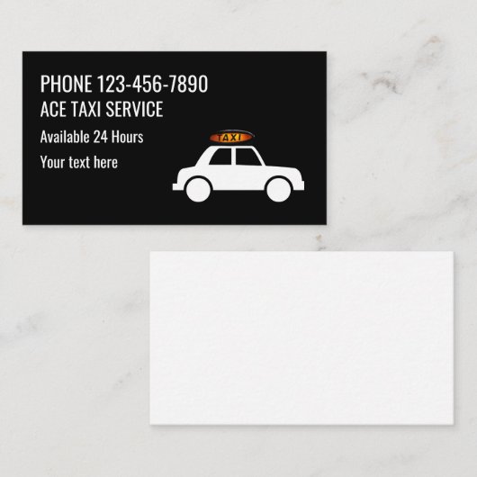 Modern Simple Taxi Service Visitekaartje (Voorkant / Achterkant)