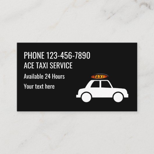 Modern Simple Taxi Service Visitekaartje (Voorkant)