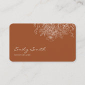 Modern Simple Terracotta Flower Line Art QRCode  Visitekaartje (Voorkant)