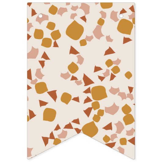 Modern Simple Terracotta Gold Terrazzo bunting Vlaggetjes (Eerste vlag)