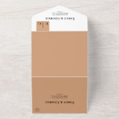 Modern Simple Terracotta Monogram Elegant Wedding All In One Uitnodiging (Buitenkant)