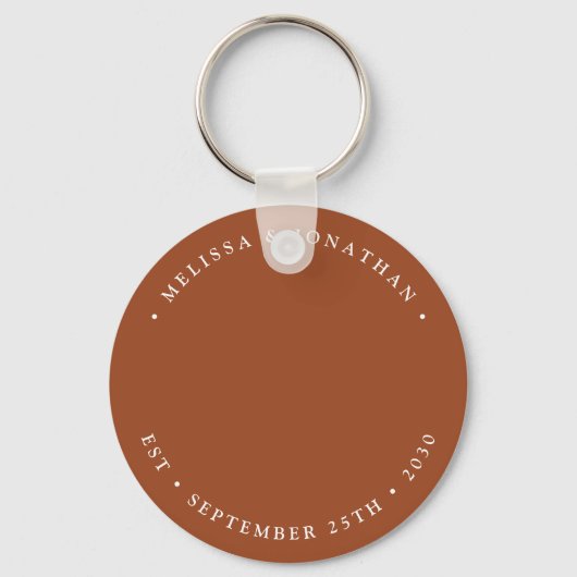 Modern Simple Terracotta Photo Wedding Favor Sleutelhanger (Voorkant)