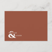 Modern Simple Terracotta Rust in White Wedding Informatiekaartje (Achterkant)