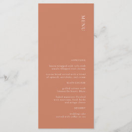Modern Simple Terracotta Wedding Menu
