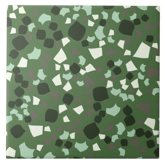 Modern Simple Terrazzo Green Tegeltje (Voorkant)