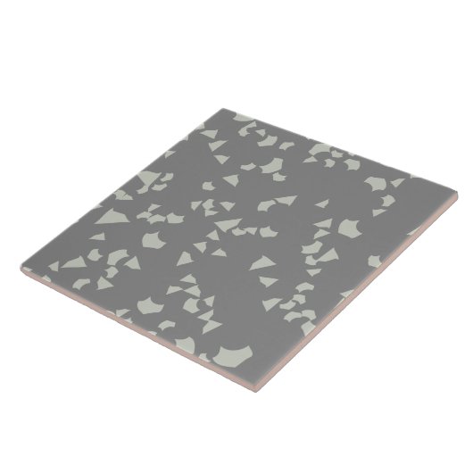 Modern Simple Terrazzo Grey White Tegeltje (Zijkant)