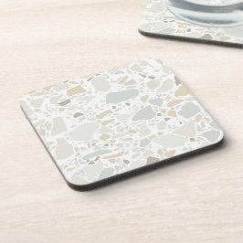 Modern Simple Terrazzo White Tile Bier Onderzetter