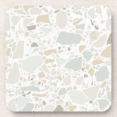 Modern Simple Terrazzo White Tile Bier Onderzetter (Voorkant)