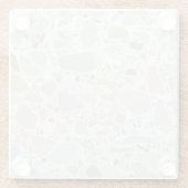 Modern Simple Terrazzo White Tile Glazen Onderzetter (Achterkant)