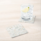 Modern Simple Terrazzo White Tile Kartonnen Onderzetters (Insitu)