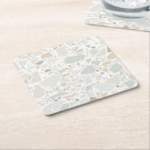 Modern Simple Terrazzo White Tile Kartonnen Onderzetters (Schuin)