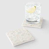 Modern Simple Terrazzo White Tile Stenen Onderzetter (Zijkant)