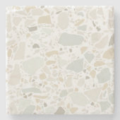 Modern Simple Terrazzo White Tile Stenen Onderzetter (Voorkant)