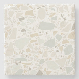 Modern Simple Terrazzo White Tile Stenen Onderzetter