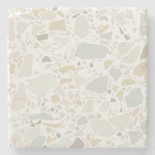 Modern Simple Terrazzo White Tile Stenen Onderzetter