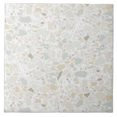 Modern Simple Terrazzo White Tile Tegeltje (Voorkant)