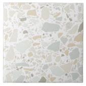 Modern Simple Terrazzo White Tile Tegeltje (Voorkant)