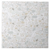 Modern Simple Terrazzo White Tile Tegeltje (Voorkant)