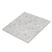 Modern Simple Terrazzo White Tile Tegeltje (Zijkant)