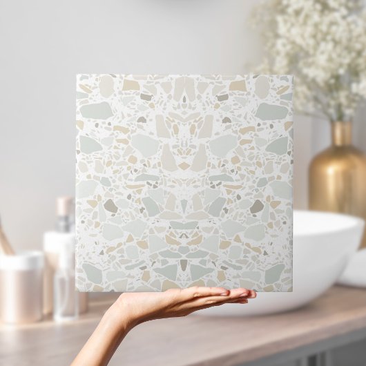 Modern Simple Terrazzo White Tile Tegeltje