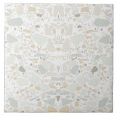 Modern Simple Terrazzo White Tile Tegeltje (Voorkant)