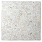 Modern Simple Terrazzo White Tile Tegeltje (Voorkant)