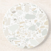 Modern Simple Terrazzo White Tile Zandsteen Onderzetter (Voorkant)