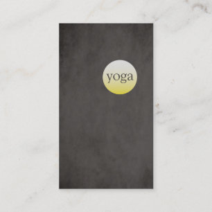 Modern Simple Texture Black Yellow Yoga Instructor Visitekaartje
