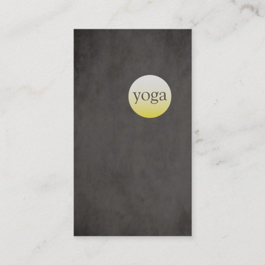 Modern Simple Texture Black Yellow Yoga Instructor Visitekaartje (Voorkant)