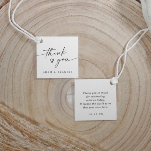 Modern Simple Thank You Handwriting Heart Wedding Bedankjes Labels