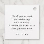 Modern Simple Thank You Handwriting Heart Wedding Bedankjes Labels (Achterkant)